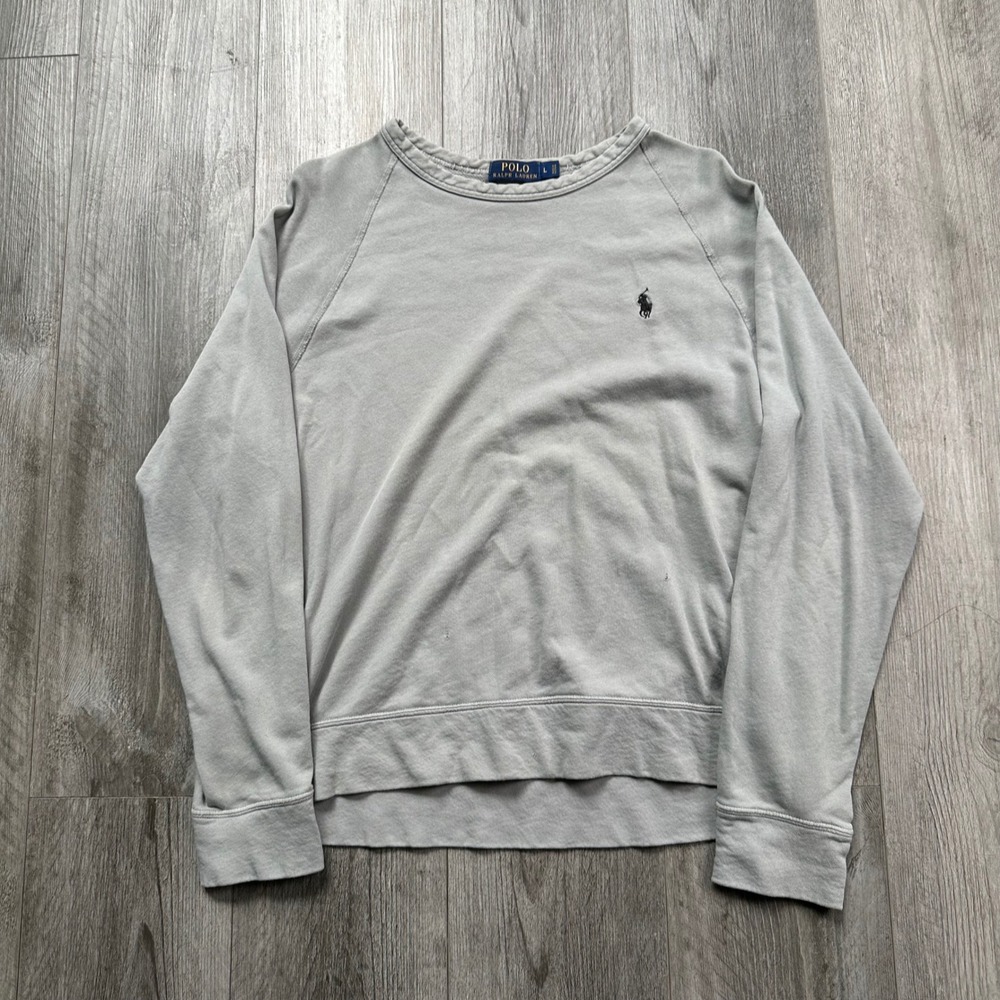 Polo Ralph Lauren Sweatshirt womens L Light Gray Crewneck Pony Logo